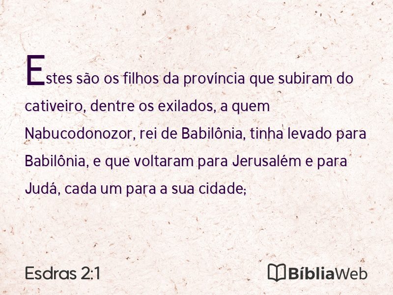 Esdras 2:1 em imagem para compartilhar