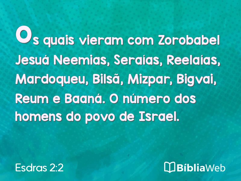 Esdras 2:2 em imagem para compartilhar