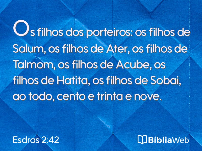 Esdras 2:42 em imagem para compartilhar