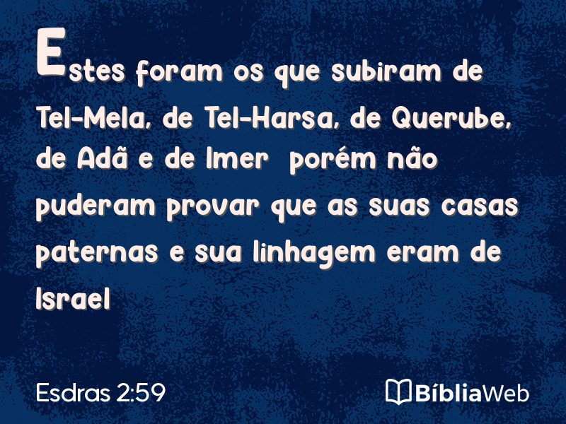 Esdras 2:59 em imagem para compartilhar