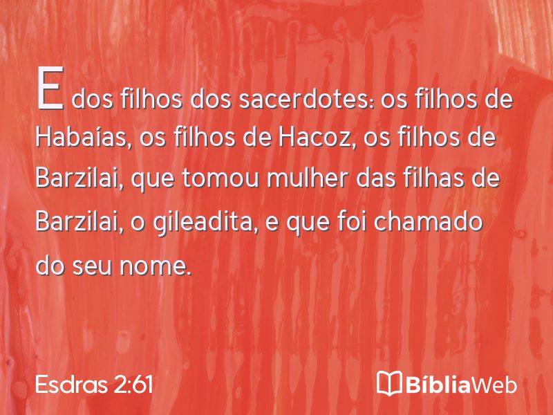 Esdras 2:61 em imagem para compartilhar