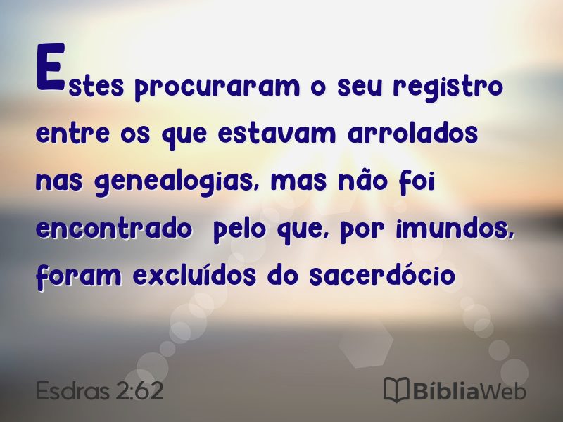 Esdras 2:62 em imagem para compartilhar