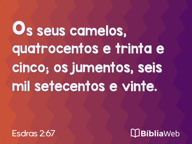 Esdras 2:67 em imagem para compartilhar