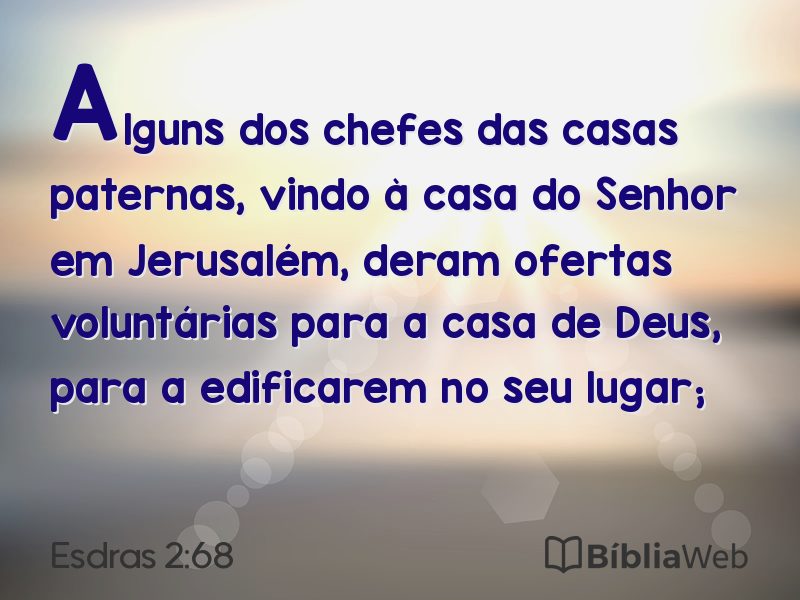 Esdras 2:68 em imagem para compartilhar