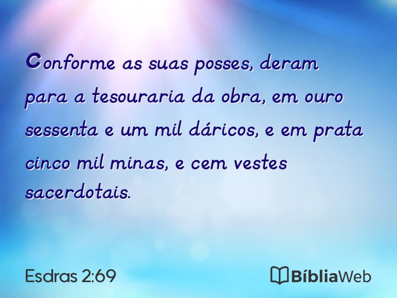 Esdras 2:69 em imagem para compartilhar