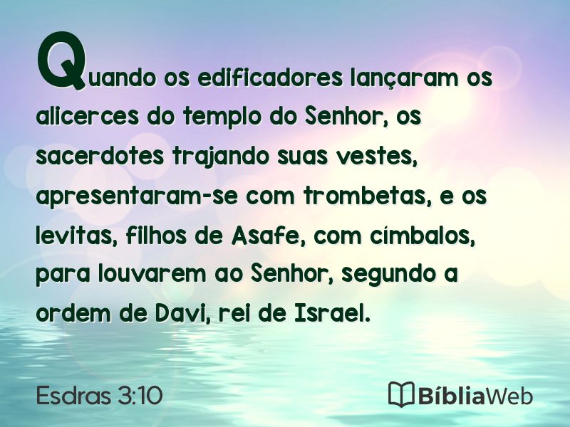 Esdras 3:10 em imagem para compartilhar
