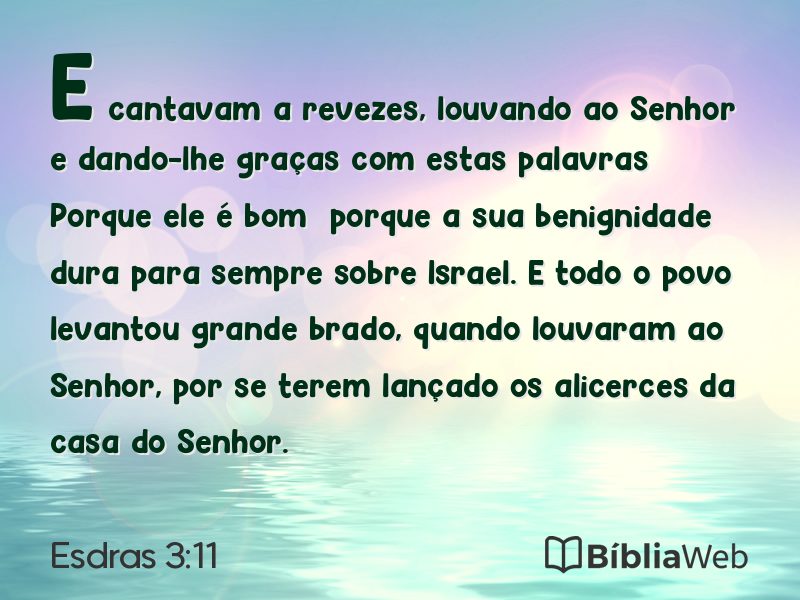 Esdras 3:11 em imagem para compartilhar