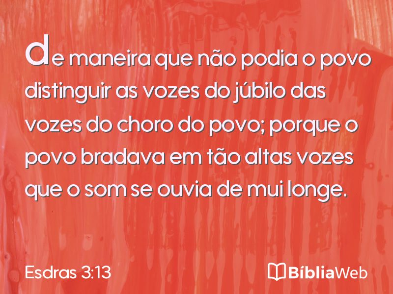 Esdras 3:13 em imagem para compartilhar