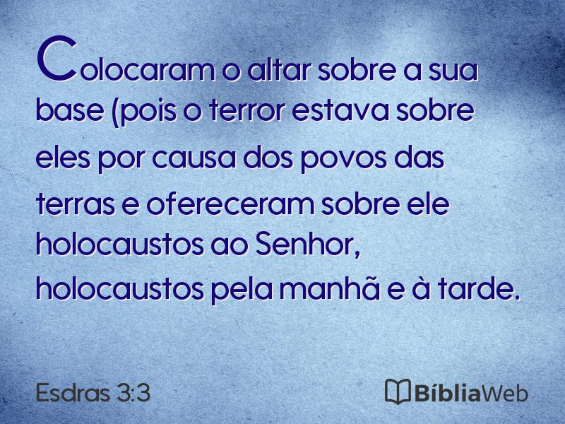 Esdras 3:3 em imagem para compartilhar