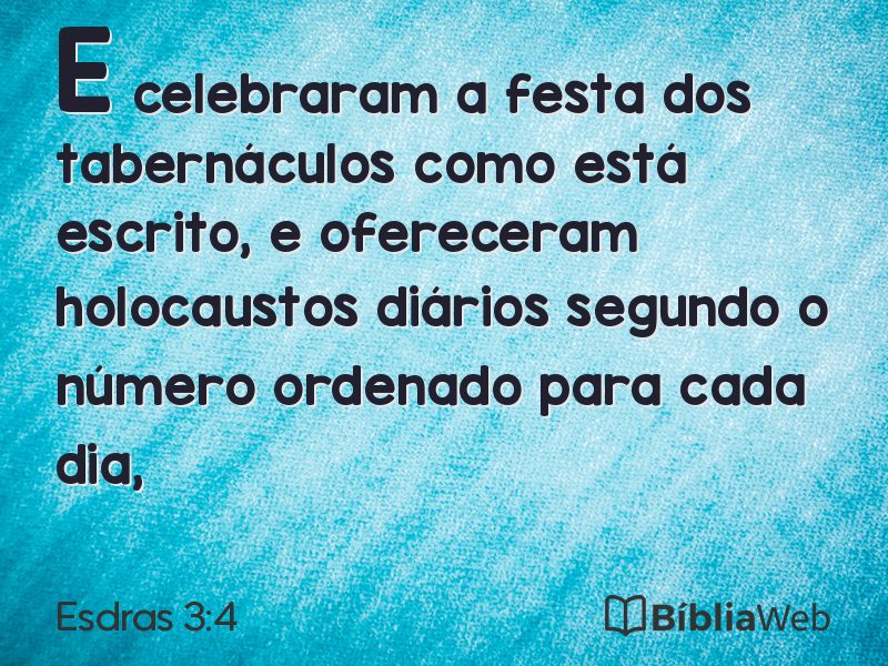 Esdras 3:4 em imagem para compartilhar