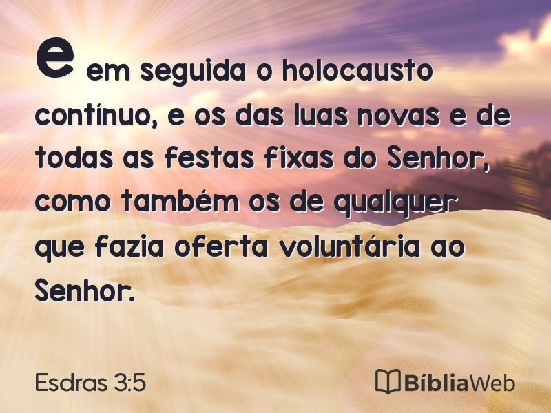 Esdras 3:5 em imagem para compartilhar
