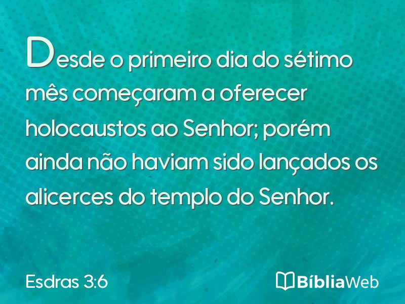 Esdras 3:6 em imagem para compartilhar