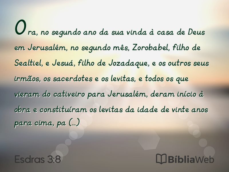 Esdras 3:8 em imagem para compartilhar