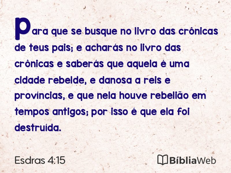 Esdras 4:15 em imagem para compartilhar