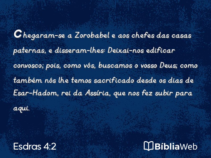 Esdras 4:2 em imagem para compartilhar