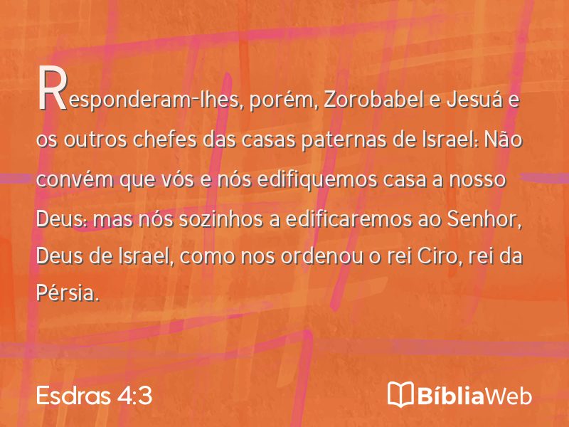 Esdras 4:3 em imagem para compartilhar