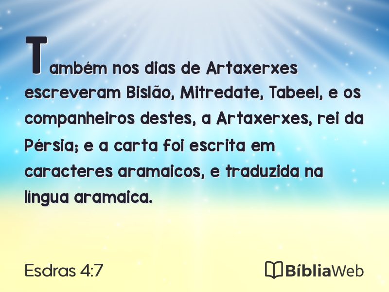 Esdras 4:7 em imagem para compartilhar