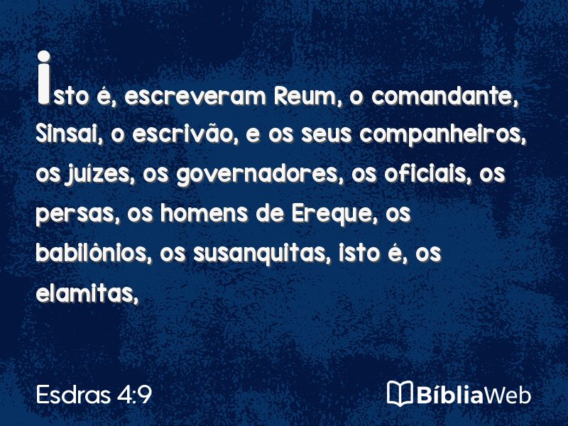 Esdras 4:9 em imagem para compartilhar