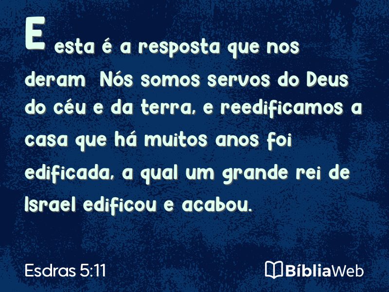 Esdras 5:11 em imagem para compartilhar