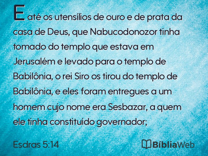 Esdras 5:14 em imagem para compartilhar