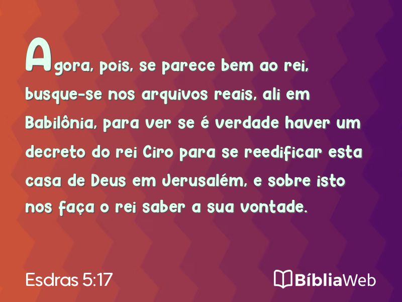 Esdras 5:17 em imagem para compartilhar