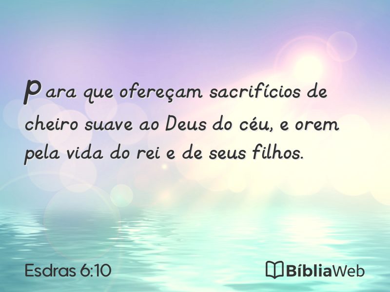 Esdras 6:10 em imagem para compartilhar