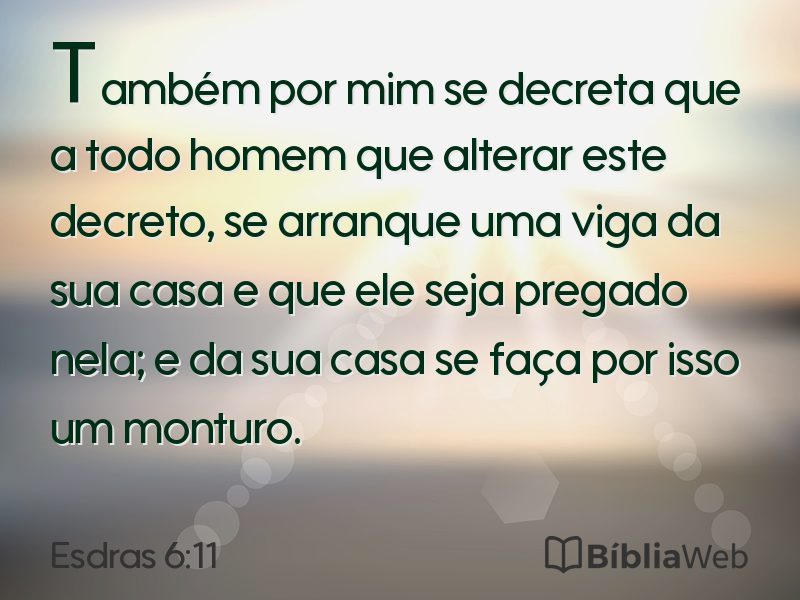 Esdras 6:11 em imagem para compartilhar