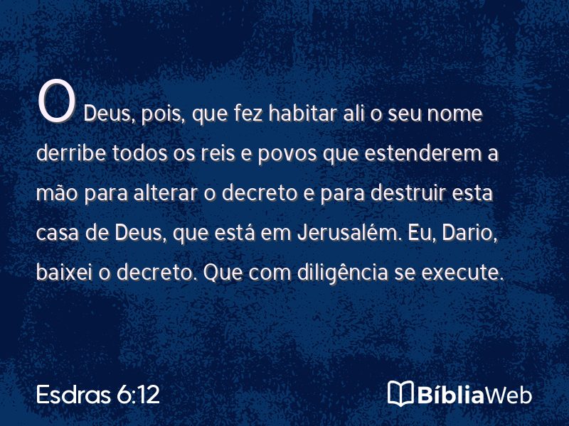 Esdras 6:12 em imagem para compartilhar