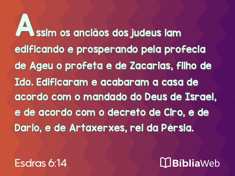 Esdras 6:14 em imagem para compartilhar