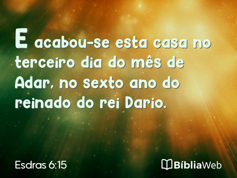 Esdras 6:15 em imagem para compartilhar