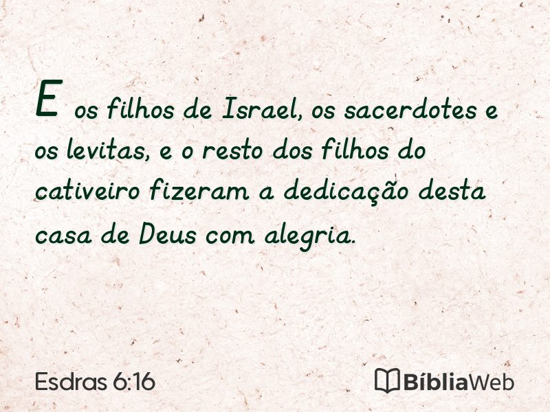Esdras 6:16 em imagem para compartilhar