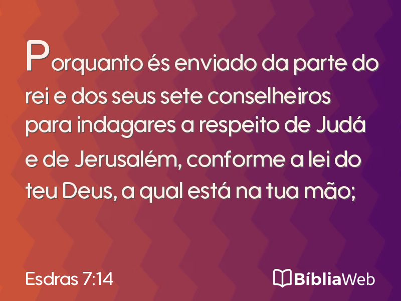 Esdras 7:14 em imagem para compartilhar