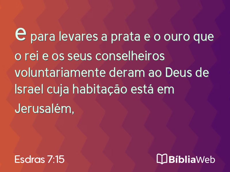 Esdras 7:15 em imagem para compartilhar
