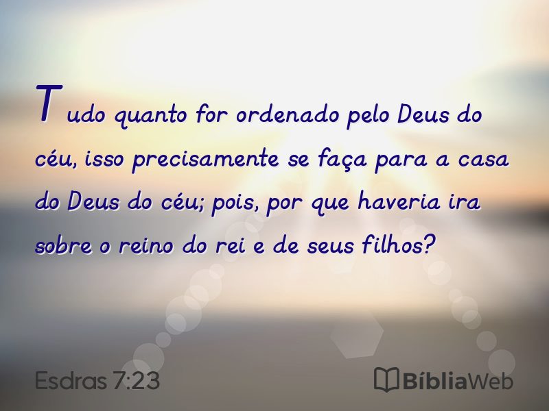 Esdras 7:23 em imagem para compartilhar