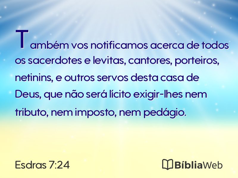 Esdras 7:24 em imagem para compartilhar