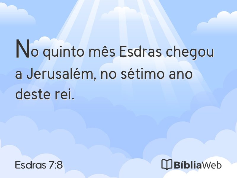Esdras 7:8 em imagem para compartilhar