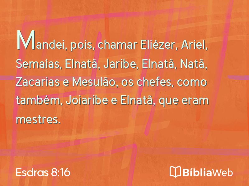Esdras 8:16 em imagem para compartilhar