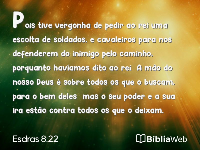 Esdras 8:22 em imagem para compartilhar