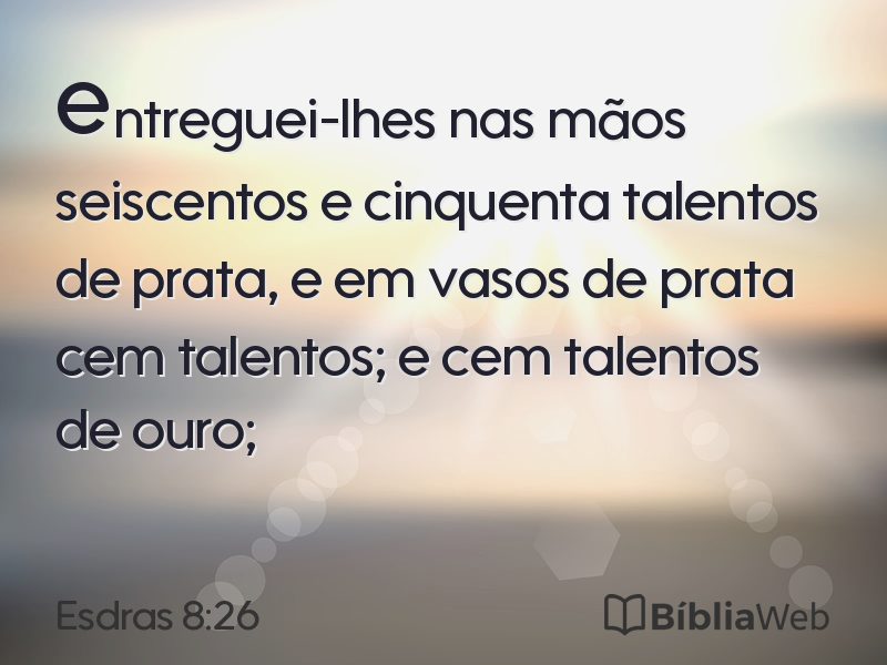 Esdras 8:26 em imagem para compartilhar