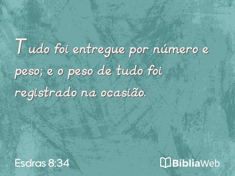Esdras 8:34 em imagem para compartilhar