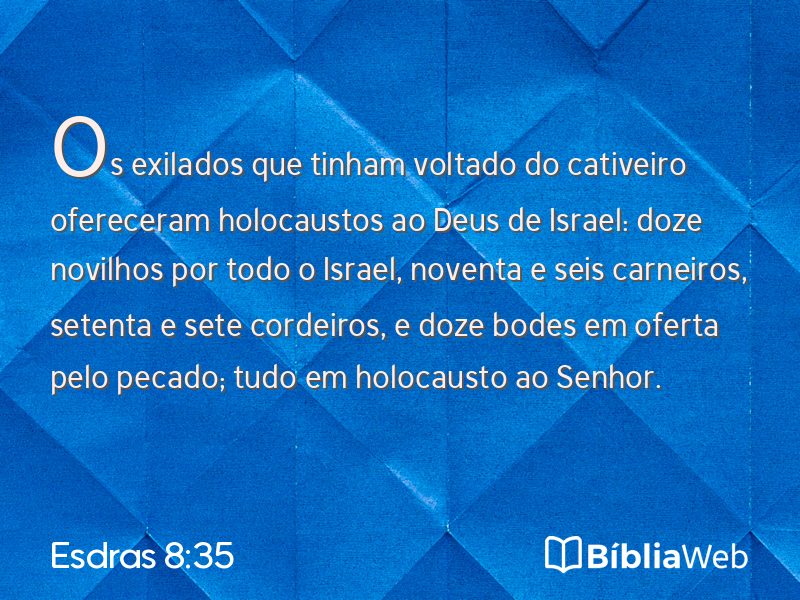 Esdras 8:35 em imagem para compartilhar
