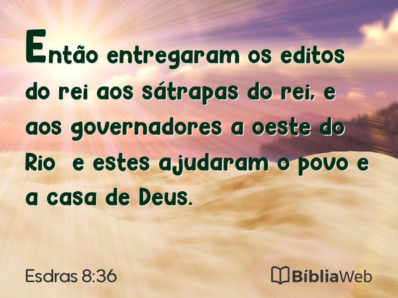 Esdras 8:36 em imagem para compartilhar