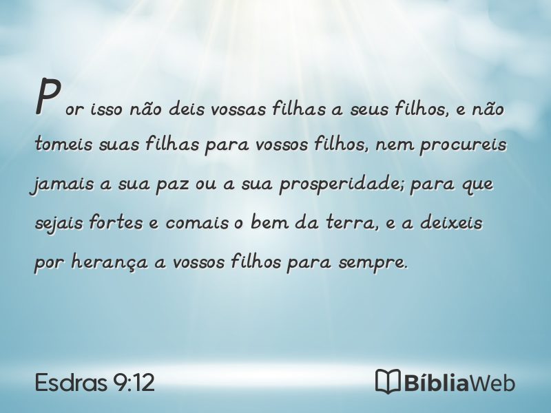 Esdras 9:12 em imagem para compartilhar