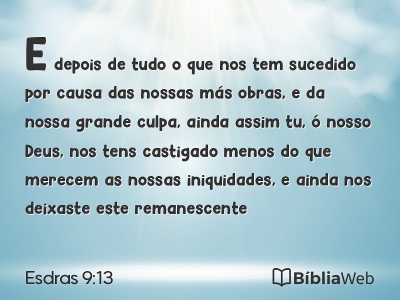 Esdras 9:13 em imagem para compartilhar