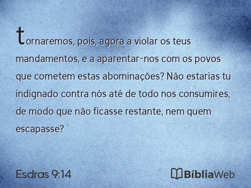 Esdras 9:14 em imagem para compartilhar