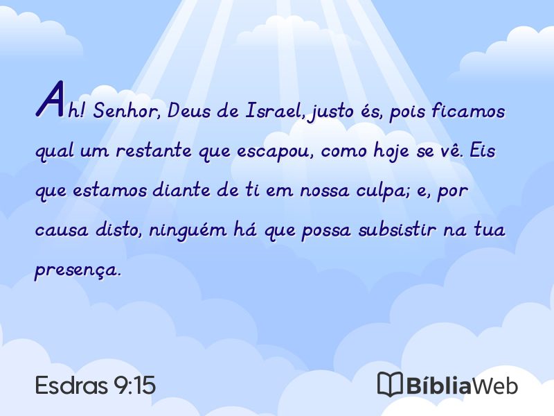 Esdras 9:15 em imagem para compartilhar