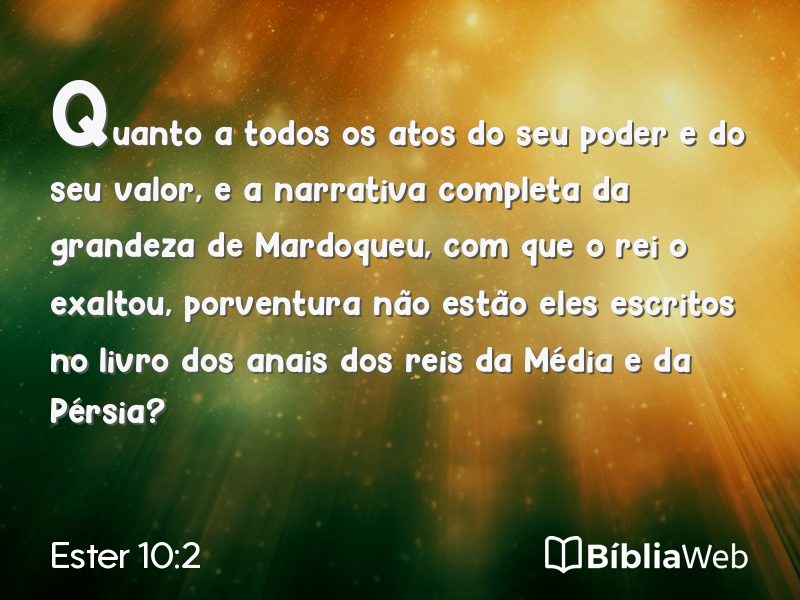 Ester 10:2 em imagem para compartilhar