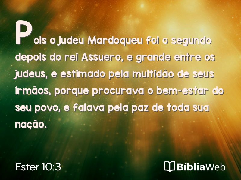 Ester 10:3 em imagem para compartilhar