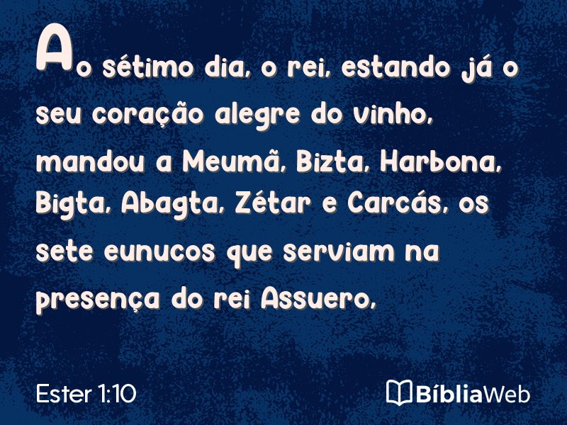 Ester 1:10 em imagem para compartilhar