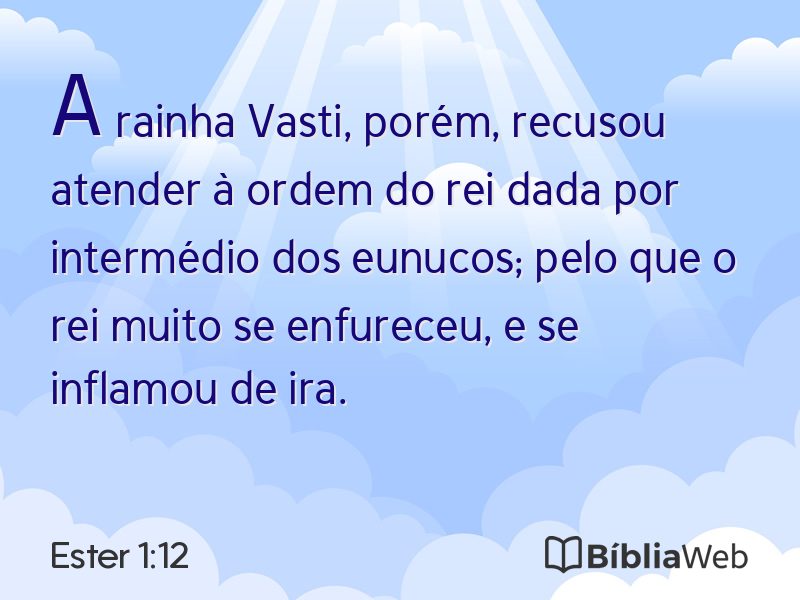 Ester 1:12 em imagem para compartilhar